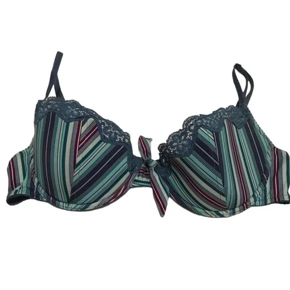 Victoria's Secret Blue Stripe Demi Bra Sz 36B - Picture 1 of 8